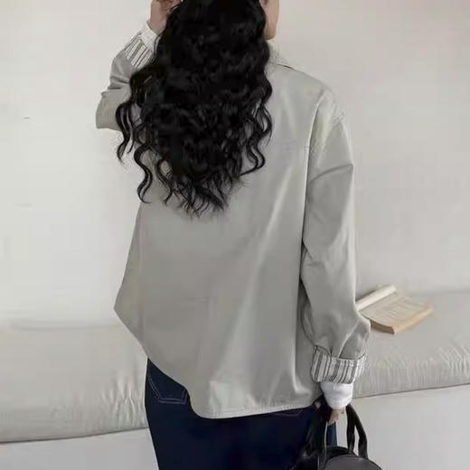 裁缝学苑AS609新款翻领大口袋拼接风衣纸样女装工装短上衣外套样板 商品图2