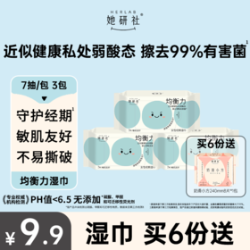 【9.9元专区】满6份送1包奶滑240正装—均衡力女性经期湿巾