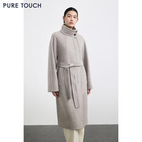 商场同款PURE TOUCH女装25秋冬新款翻领毛呢大衣中长款单排扣外套