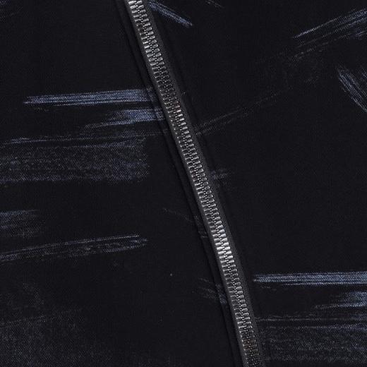 WT300SDSA男士秋冬新款痞帅男装潮牌撞色印花斜拉链连帽卫衣百搭时尚 商品图2