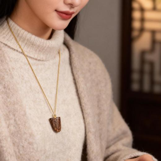 天然达拉干沉香包金吊坠 沉水级 SP12180 商品图1