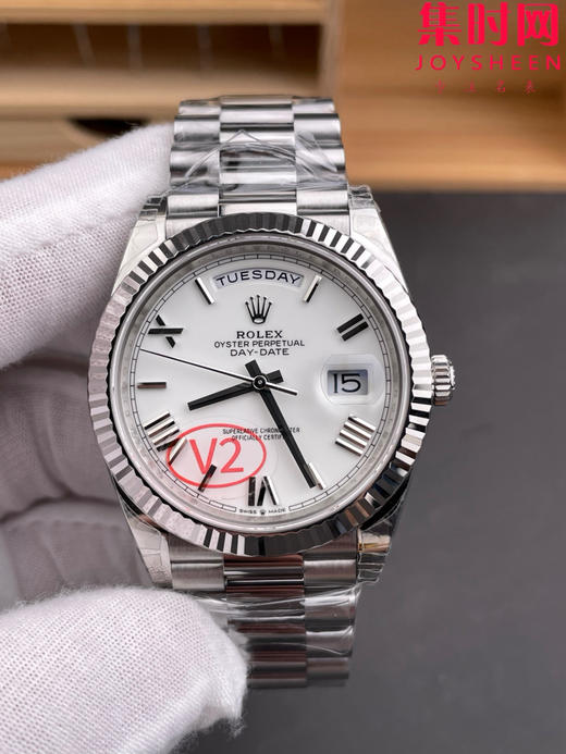 VS配重版 重量180克+ 白罗马DD 劳力士星期日历型系列 V2版 丹东3255机 三珠带 男士腕表 日志40mm 商品图2