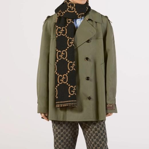 【双12特惠】【送礼盒礼袋】Gucci古驰爆款围巾披肩 格纹GG女士男士羊毛双面围巾 商品图5