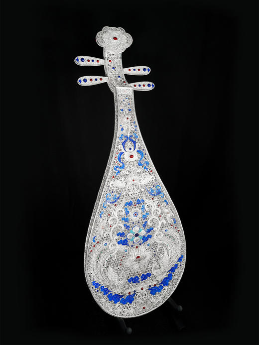 子佩集S999银手工银花丝【鸾凤和鸣·琵琶记】花丝镶嵌摆件【HSPP】大师工坊原创设计2511 商品图14