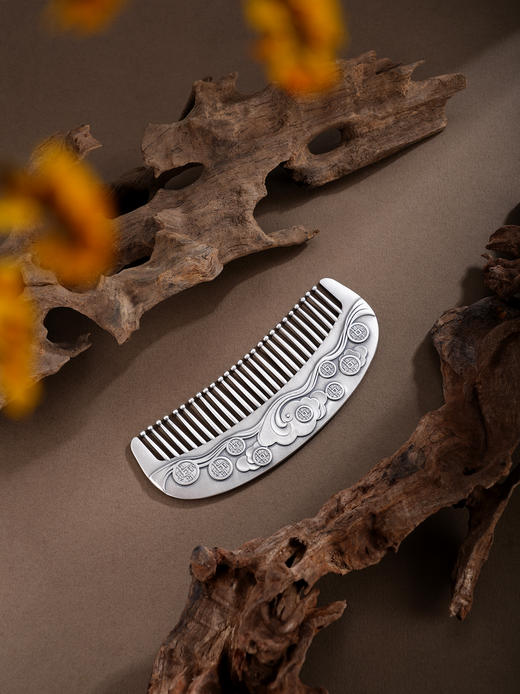 子佩集【聚云生财】银S999梳子【HSSZ003】祥云招财进宝原创作品02511 商品图3