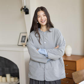 绽放822朵/时刻撞色棉服·两面穿撞色棉衣宽松中长款冬季厚外套