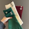 韩国订单！5.3%羊毛针织毛线手套女冬季保暖高级感复古爱心可触屏手套！ 商品缩略图2