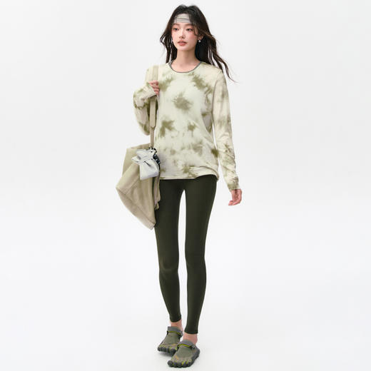 跃牌【周游世界】秋季新款瑜伽服女扎染长袖渐变色T恤运动上衣ins宽松潮酷健身服TP0975 商品图3