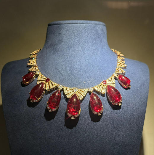 流光溢彩馥郁耀眼红色高定项链 11790XR 商品图3