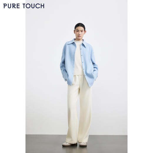 商场同款PURE TOUCH女装25秋冬新款短毛呢外套宽松落肩翻领短大衣 商品图1