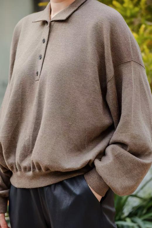 MAISON COVET 小山羊绒POLO领卫衣 商品图1