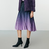 EITIE爱特爱冬季新款时尚通勤气质百搭紫色渐变过膝百褶半身裙8006701 商品缩略图2