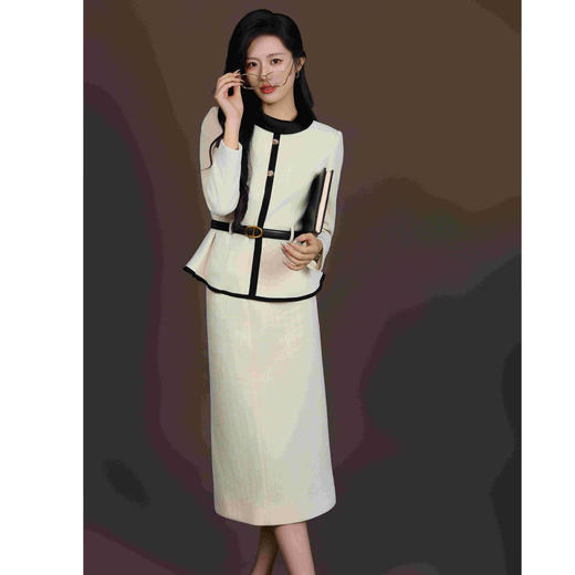 法小曼*子珍专款/白色西装套装气质高级小香风套装C2171 商品图1