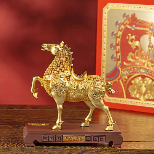马到成功花丝金摆件盛世骏马花丝传承人袁长君督造 商品图0