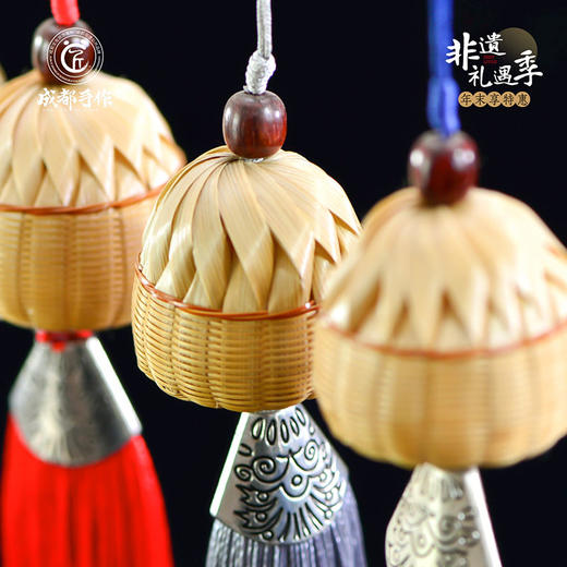 #非遗礼遇季#【成都手作 道明竹编】竹报平安挂颜色随机 汽车挂饰吊饰摆件【非物质文化遗产】【手工编制】清仓活动售完即止 商品图2