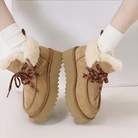 ³【男姐同款芙卡拉泰迪绒羊毛雪地靴】牛反绒+莫卡辛 跟高4.5cm SW5W224YW XN03-CRMM-BA