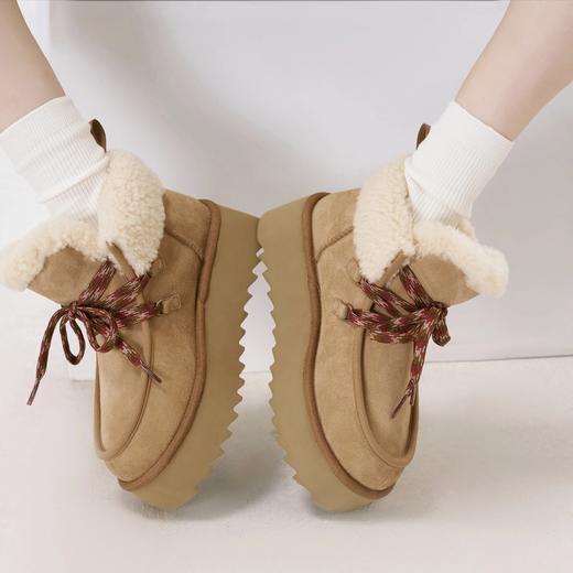 ³【男姐同款芙卡拉泰迪绒羊毛雪地靴】牛反绒+莫卡辛 跟高4.5cm SW5W224YW XN03-CRMM-BA 商品图0