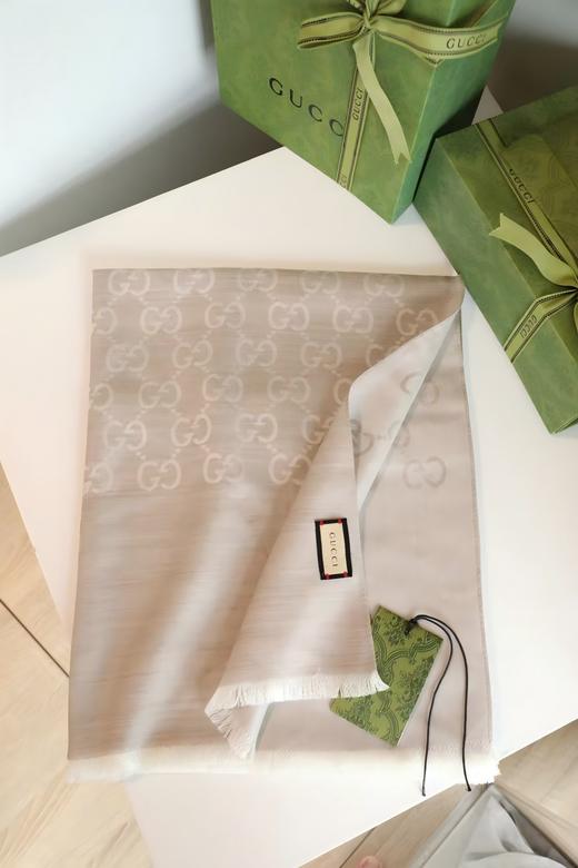 【双12特惠】【送礼盒礼袋】Gucci古驰织花羊毛真丝围巾 送闺蜜 生日礼物教师节礼物 商品图8