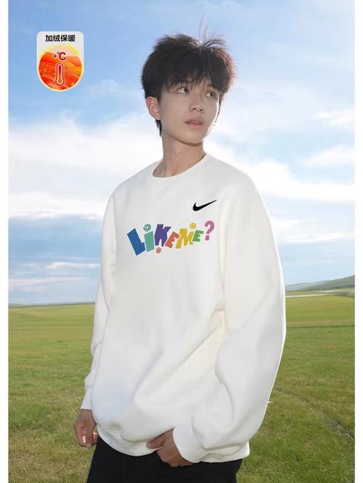 D120418加绒加厚彩色字母抓绒保暖圆领卫衣男女同款 商品图2