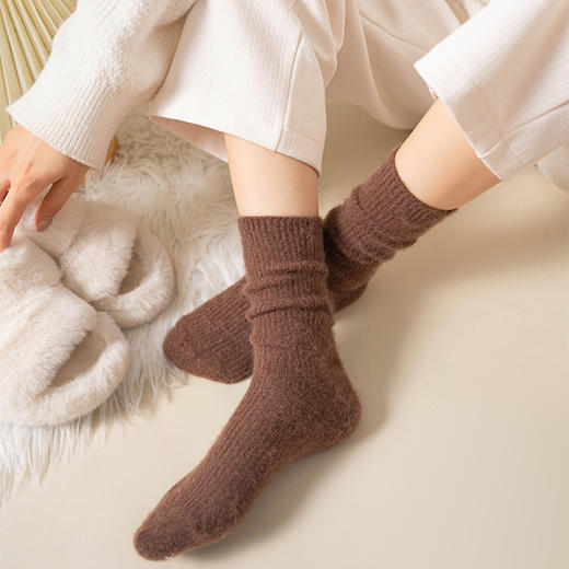 【五双】澄鱼生活秋冬拉毛简约羊毛袜 | 细腻柔软顺滑 保暖时尚 舒适有弹力 温暖不臃肿 商品图7