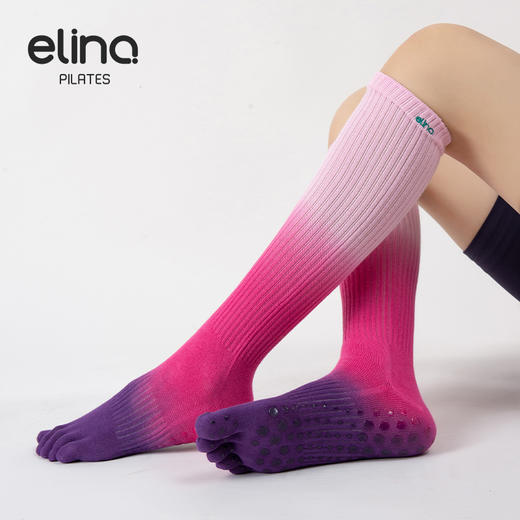 一恋普拉提2026新款渐变瑜伽高筒袜EYG24015 商品图1