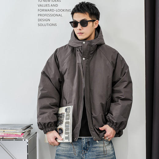 徐太浪【抽绳收腰 休闲风】连帽羽绒服男冬季保暖防寒服青年外套 商品图0