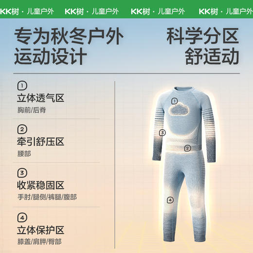 【KK树】小暖盾滑雪内搭套装KQ25119 商品图1