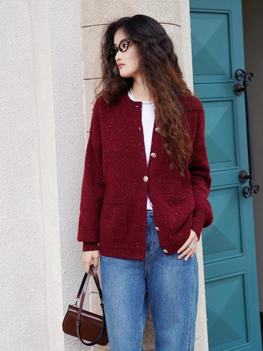 【本月重磅】康赛妮彩点100%山羊绒开衫FCF3CSC070 商品图9