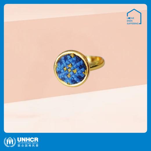 心艺手作：海浪蓝“努苏姆”戒指 Puffy Gold Ring in Blue 商品图0