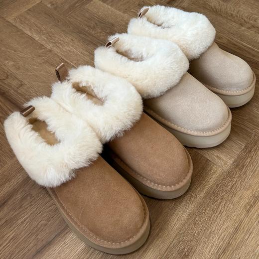 【真皮毛】保暖又好看【厚底三防毛绒雪地靴】百搭款式不挑人❄️栗色耐脏又经典🤎沙色百搭又温柔！厚底5cm小个子也友好 商品图2