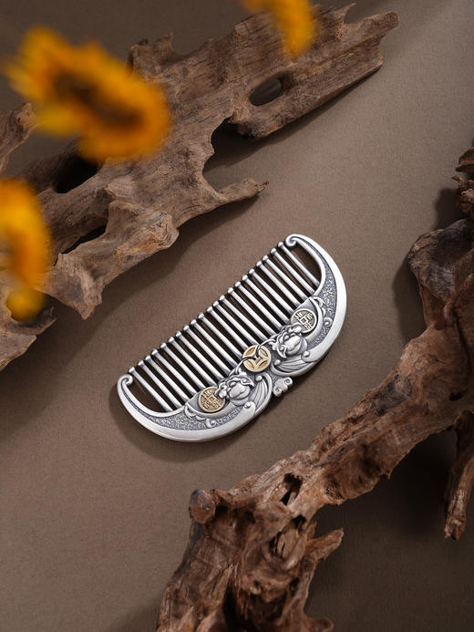 子佩集【纳财瑞兽】银S999梳子【HSSZ002】貔貅招财进宝原创作品02511 商品图1