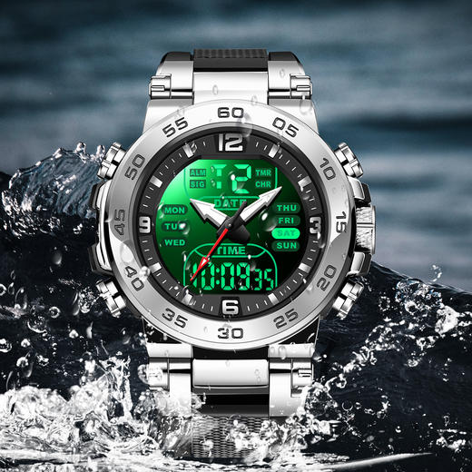 【硬朗风格 耐刮耐磨 30米生活防水】FOXBOX立体感户外运动夜光电子手表（FB0093） 商品图13