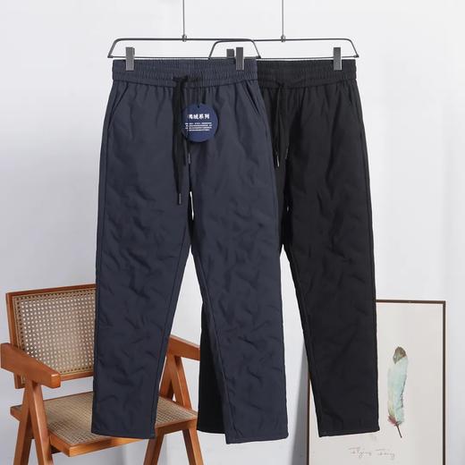 D120404秋冬刚需神裤！白鸭绒压胶防风保暖男士松紧腰防水羽绒裤长裤 商品图0