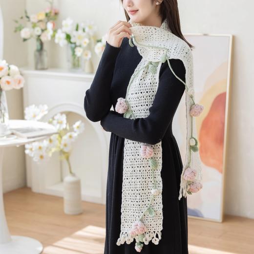 苏苏姐家玫瑰花藤围巾手工diy钩针编织礼物羊毛线毛线团材料包 商品图2