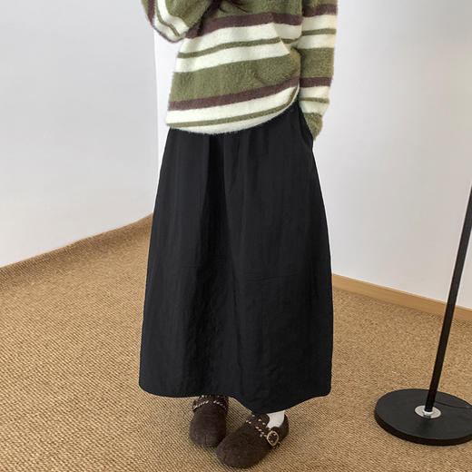 【YW】无忧购日系复古肌理感立体花苞裙女秋冬绗线保暖半身裙H-2026（截单后3-5天发货） 商品图8