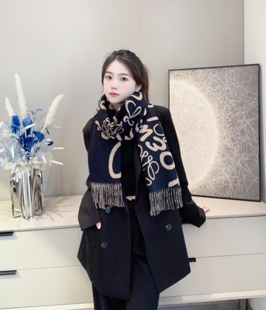 罗意威 《涂鸦》双面围巾 黑驼色（DSX） 商品图3