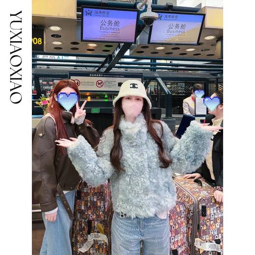 余潇潇【巴比伦幻夜】轻奢智利高山羊皮毛一体可拆卸领袢立领短皮草 商品图4