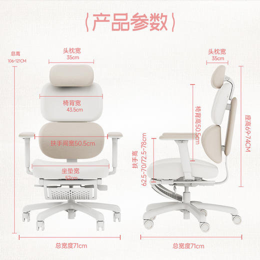 TGIF拓际MUSE灵感椅女生人体工学电脑椅按摩护腰久坐办公电竞椅 商品图3