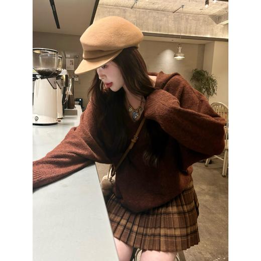 25AW上新 甜甜同款【暖日序章】海军领宽松针织长袖毛衣 商品图3