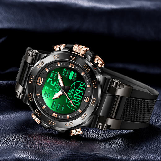 【硬朗风格 耐刮耐磨 30米生活防水】FOXBOX立体感户外运动夜光电子手表（FB0093） 商品图3