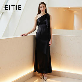 EITIE爱特爱秋季新款典雅高腰法式优雅显瘦长礼服连衣裙7977604
