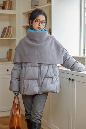 Kai & Kiera 小众设计针织披肩保暖羽绒服 21612