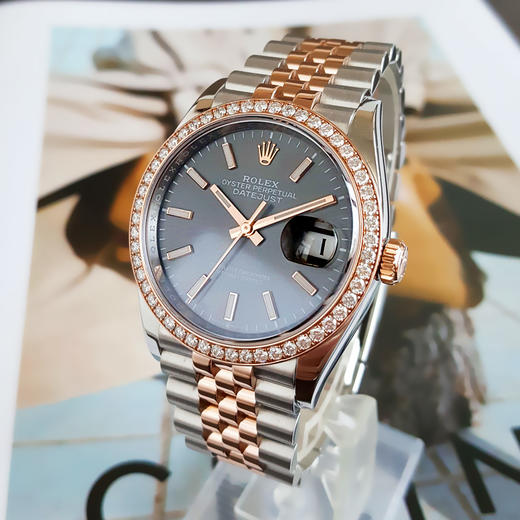 【95新】ROLEX 劳力士126281-0001天文台认证自动机械机芯36MM（男款）日志型系列蚝式钢/18K玫瑰金；镶嵌钻石表圈 281125NJS23 商品图2