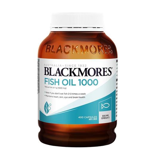 澳佳宝Blackmores鱼油软胶囊大罐装400粒/瓶Omega3含DHA EPA原味深海鱼油易吸收rTG型大罐装400粒/瓶软胶囊中老年成人 澳洲进口 商品图0