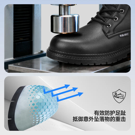 蓝鸥盾绝缘10KV新品秋季高帮加绒劳保鞋男防砸防刺安全鞋钢包头工作鞋橡胶底轻便 商品图8
