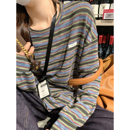 <曾小咸推荐> 现货秒杀！微信超特价！撞色条纹长袖t恤 日常139.99 立减70 秒杀69.99！ 商品图4