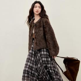 【停发！3月8日开始发货！】佐姿莎 高奢款小香风皮毛一体外套N359/温柔牛角扣皮毛一体外套N1367  软 fufu 毛毛，上手暖到心尖，不分场合，时尚好搭