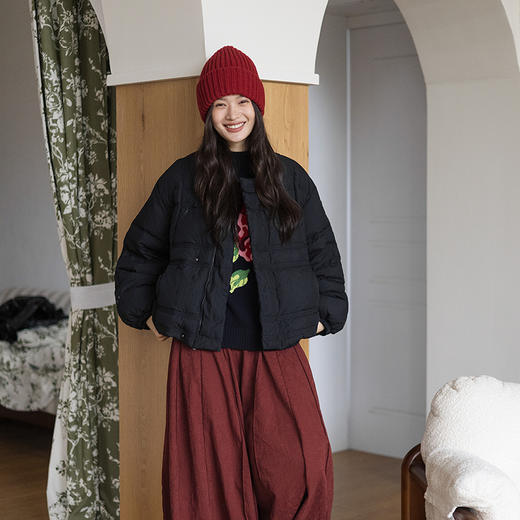 绽放541朵/95鹅绒中式盘扣小立领短款轻薄羽绒服女新款冬季外套 商品图2