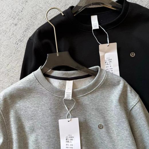 D120407胸前小标运动加绒圆领卫衣冬季打底衫上衣男款 商品图6