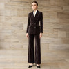IWY/老钱风灯芯绒西装套装女双排扣收腰职业装高级感休闲西服J25CP260 商品缩略图1